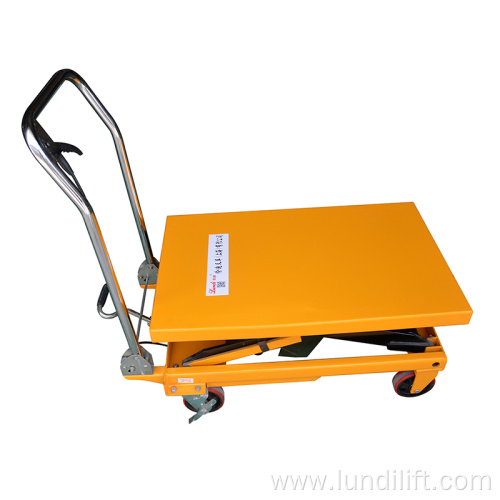 Hand-push foot-operated hydraulic lift platform truck